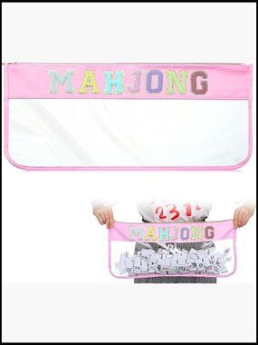 Mahjong Tile Bag American Style Clear PVC Zippered Storage Case for 166 Tiles
